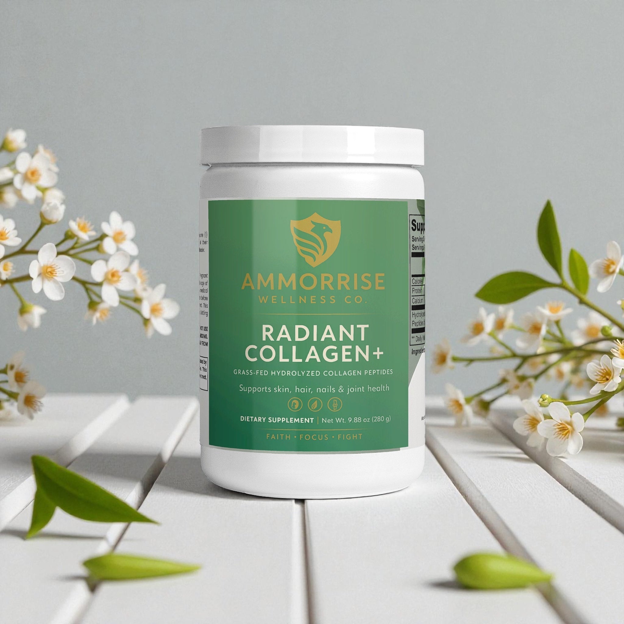 RADIANT COLLAGEN+ Grass-Fed Hydrolyzed Collagen Peptides